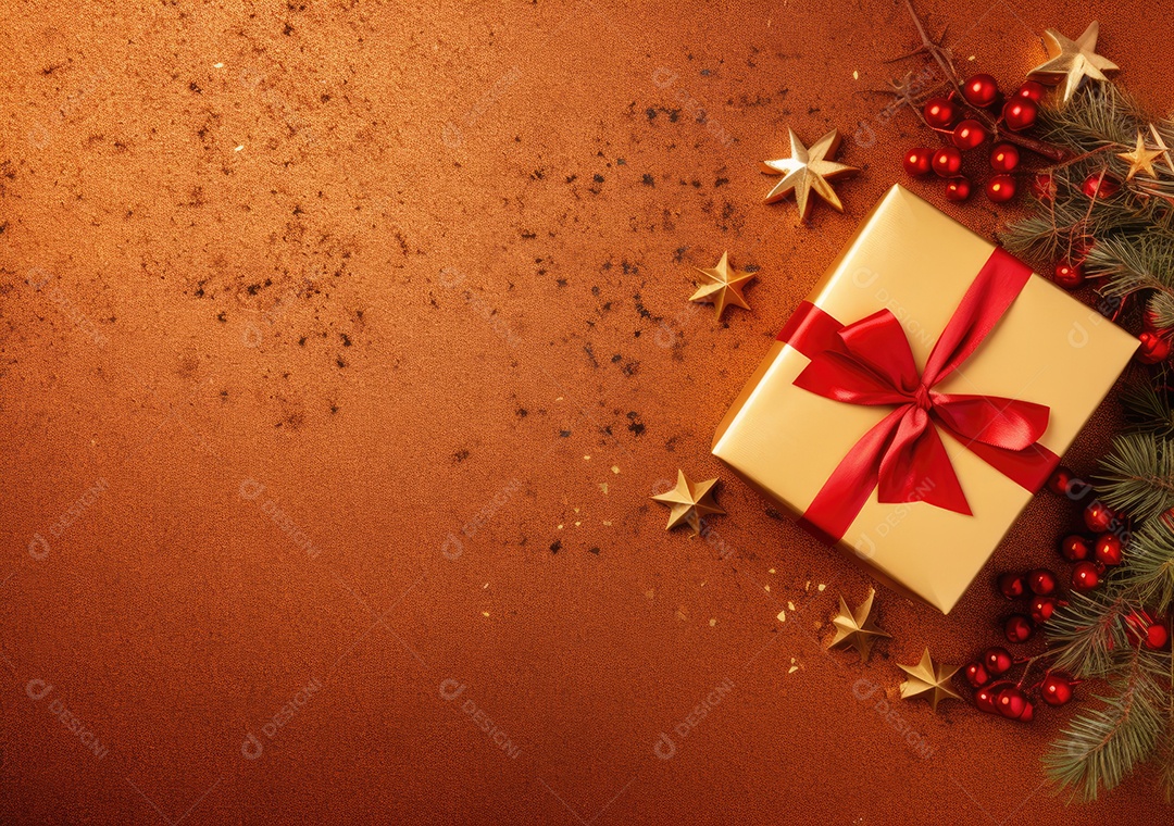 Fronteira de Natal e ano novo com ramos de abeto e decoração