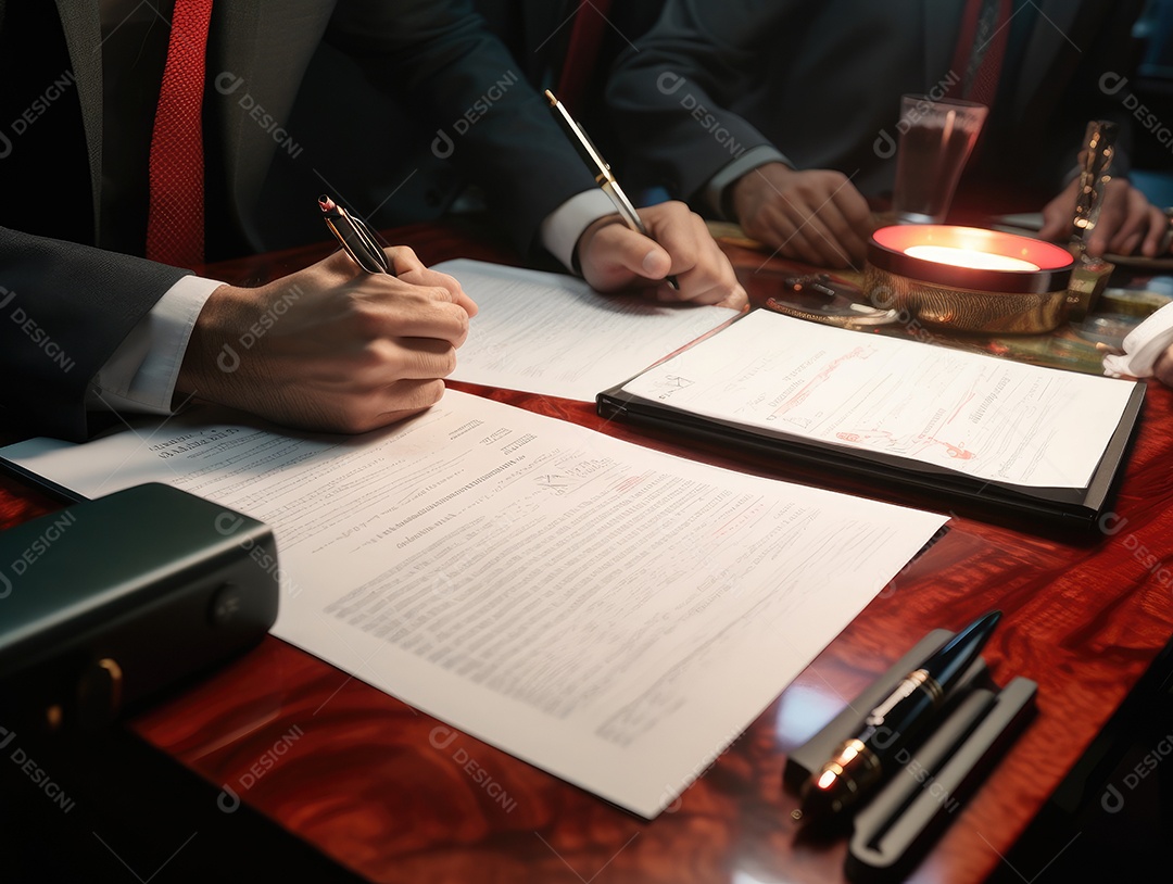 Mãos de empresários trabalhando com documentos, Equipe de empresários trabalhando juntos no escritório da sala de reuniões