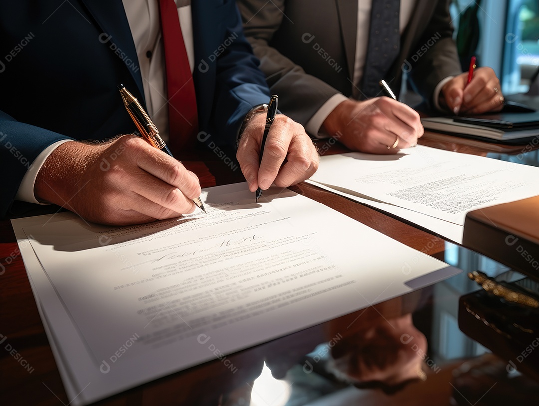 Mãos de empresários trabalhando com documentos, Equipe de empresários trabalhando juntos no escritório da sala de reuniões