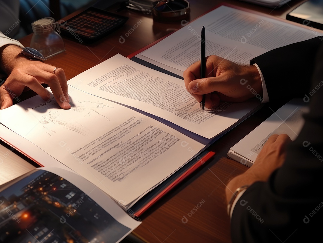 Mãos de empresários trabalhando com documentos, Equipe de empresários trabalhando juntos no escritório da sala de reuniões