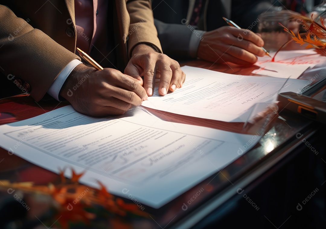 Mãos de empresários trabalhando com documentos, Equipe de empresários trabalhando juntos no escritório da sala de reuniões