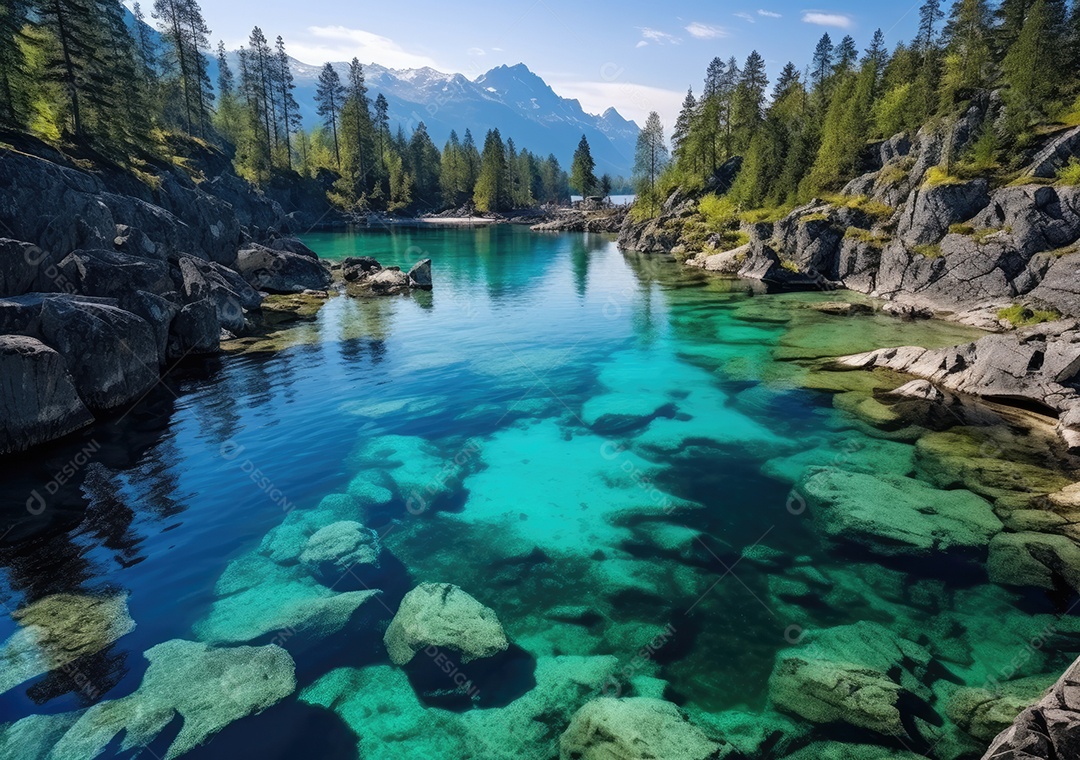Vista aérea do lago, lago no nascer do sol da manhã. Ecossistemas de água doce, zonas húmidas e protecção ambiental.