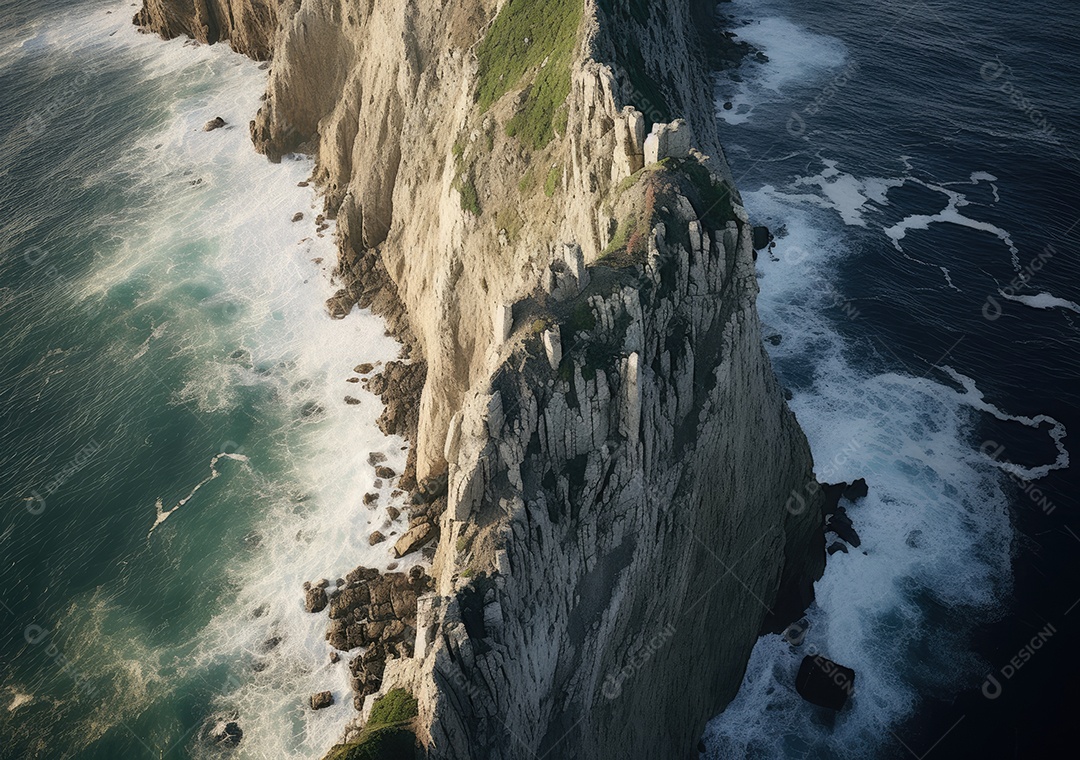 Cascata de cachoeira na selva na floresta tropical com rocha e lagoa azul turquesa. arco-íris.