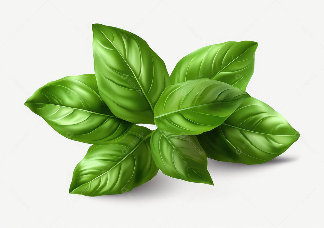 Folha verde sobre fundo isolado