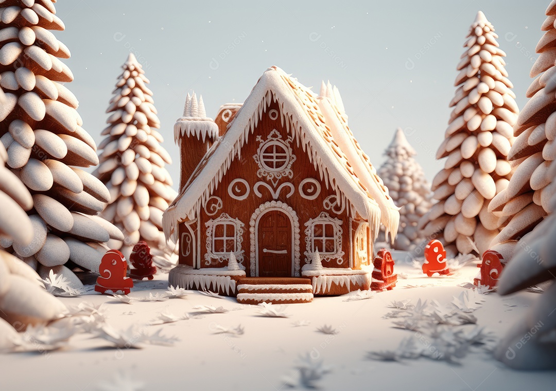 Conceito de biscoitos de gengibre caseiros de Natal fofo.