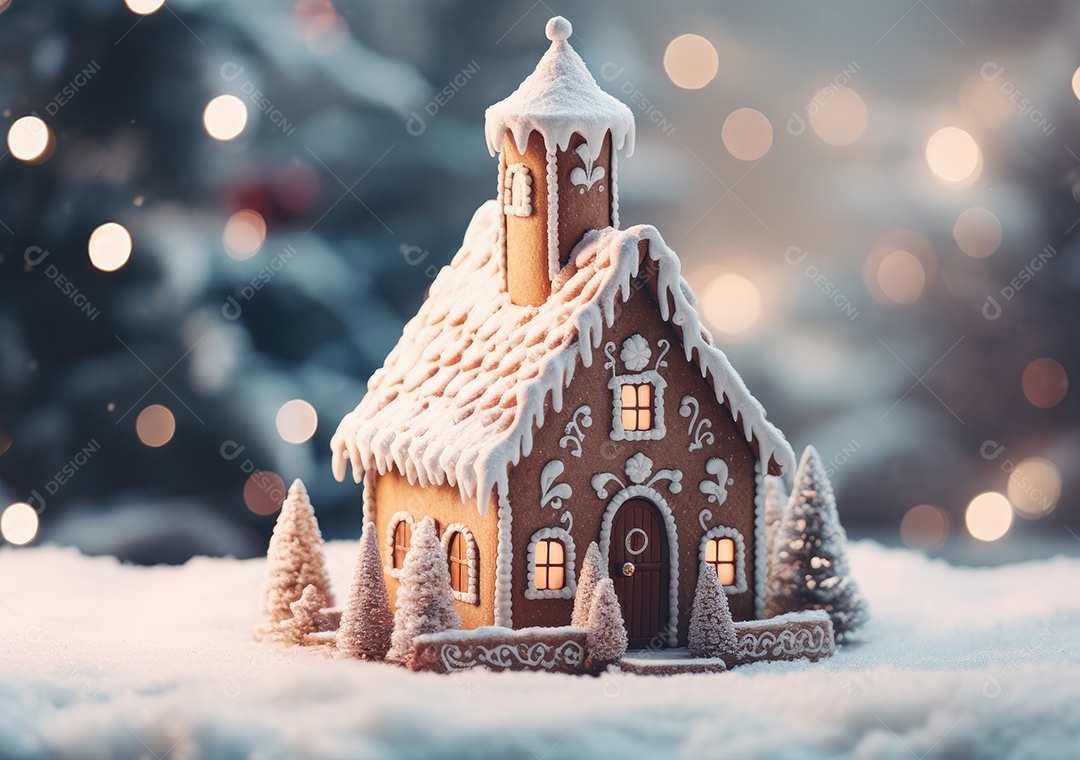 Conceito de biscoitos de gengibre caseiros de Natal fofo.