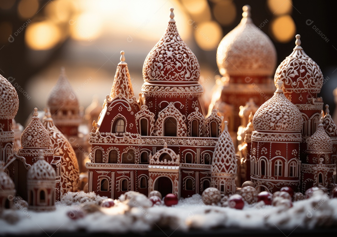 Conceito de biscoitos de gengibre caseiros de Natal fofo.