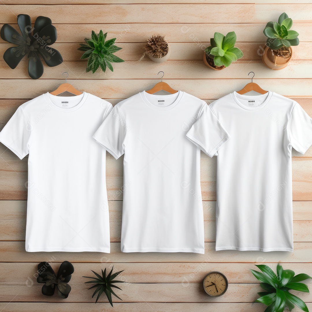 Maquete de camiseta em branco. Vista superior da camisa em branco do modelo. fundo com moldura de composição.