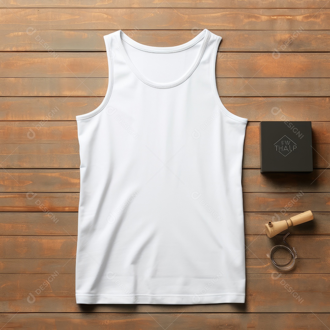 Maquete de camiseta em branco. Vista superior da camisa em branco do modelo. fundo com moldura de composição.
