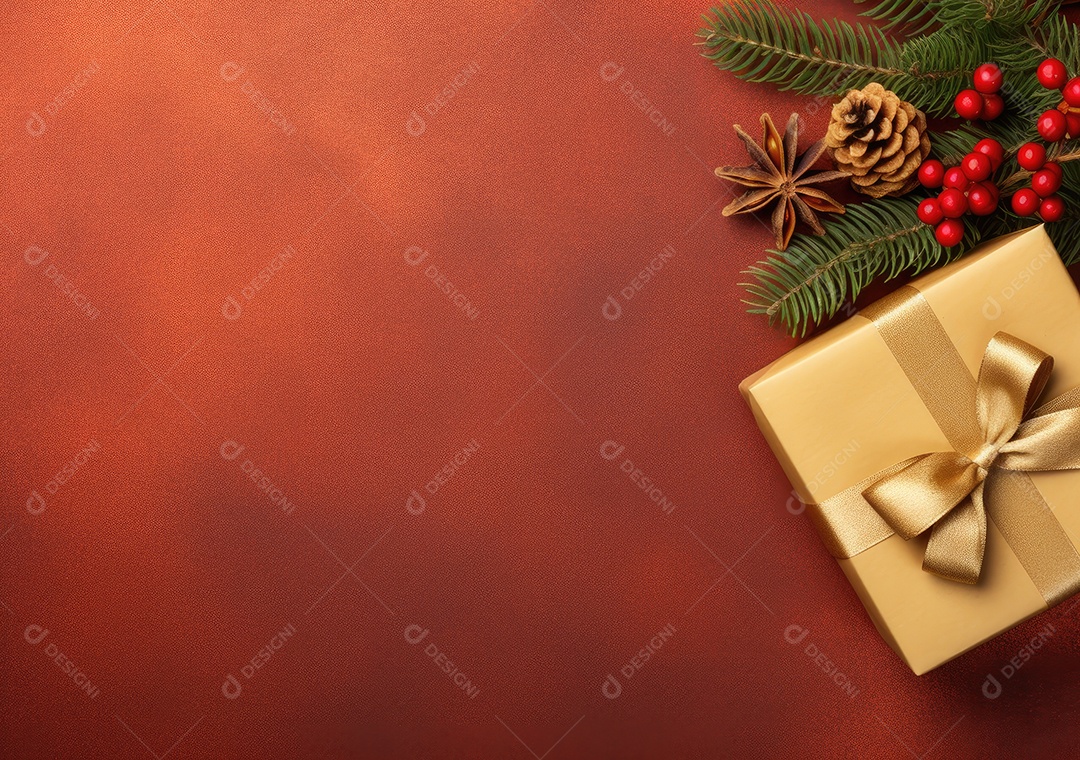 Fronteira de Natal e ano novo com ramos de abeto e decoração