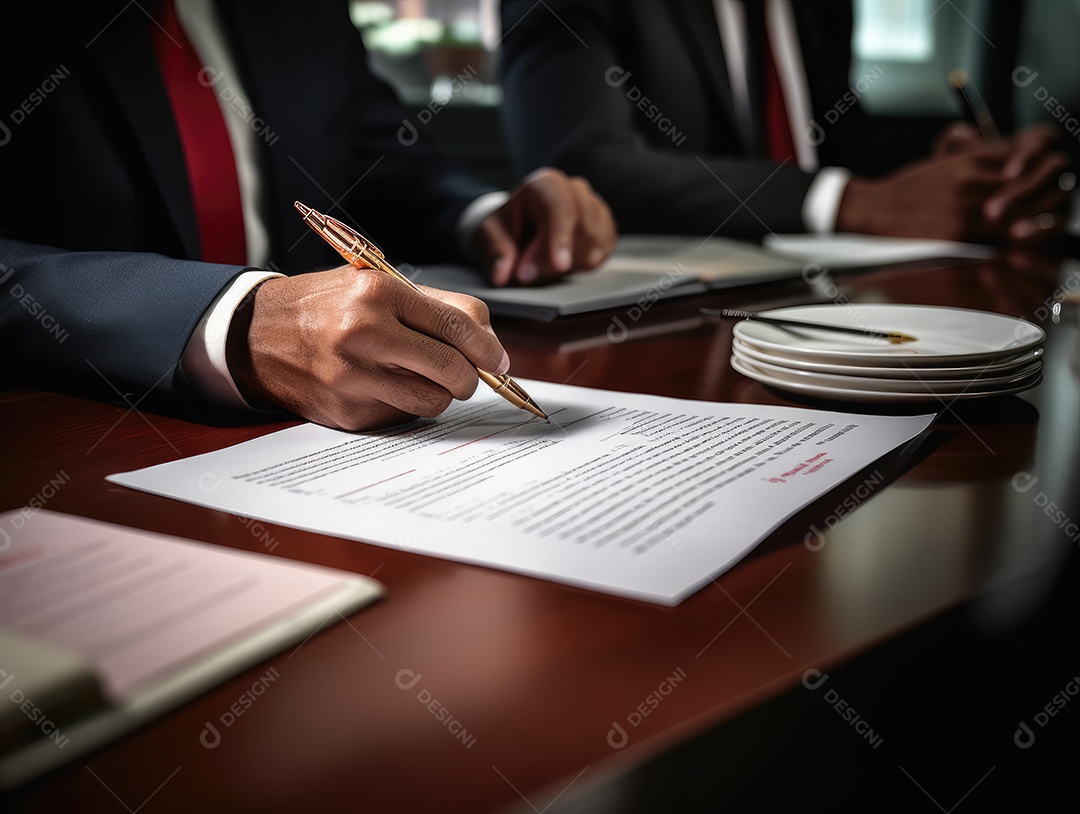 Mãos de empresários trabalhando com documentos, Equipe de empresários trabalhando juntos no escritório da sala de reuniões