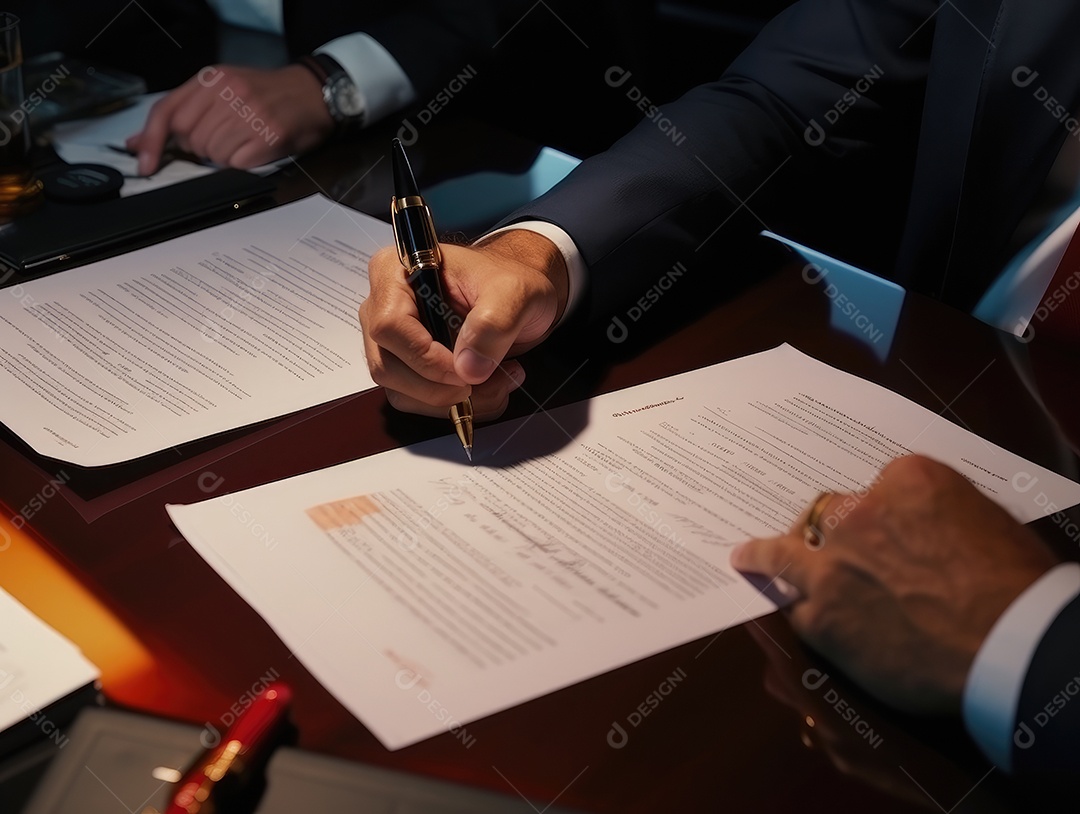 Mãos de empresários trabalhando com documentos, Equipe de empresários trabalhando juntos no escritório da sala de reuniões