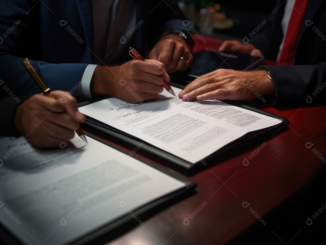 Mãos de empresários trabalhando com documentos, Equipe de empresários trabalhando juntos no escritório da sala de reuniões