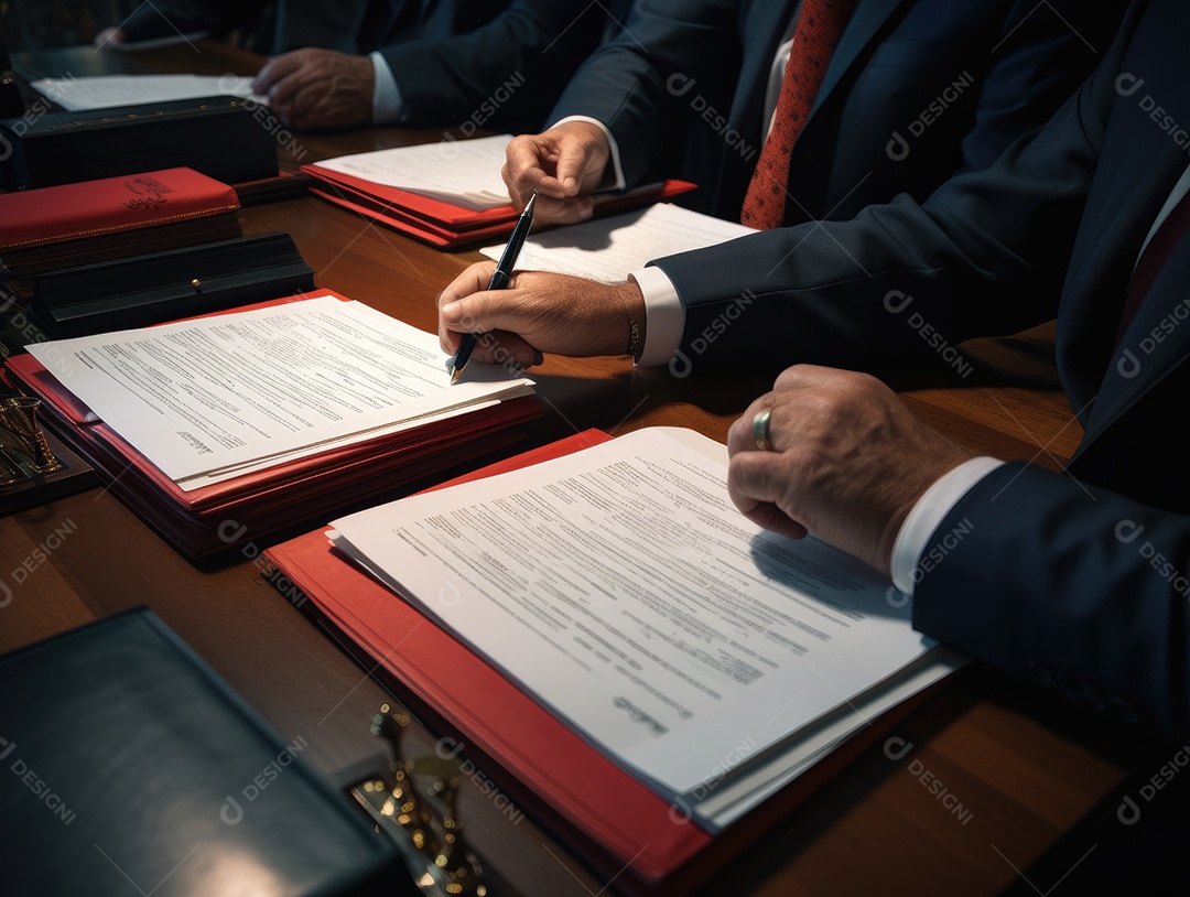 Mãos de empresários trabalhando com documentos, Equipe de empresários trabalhando juntos no escritório da sala de reuniões