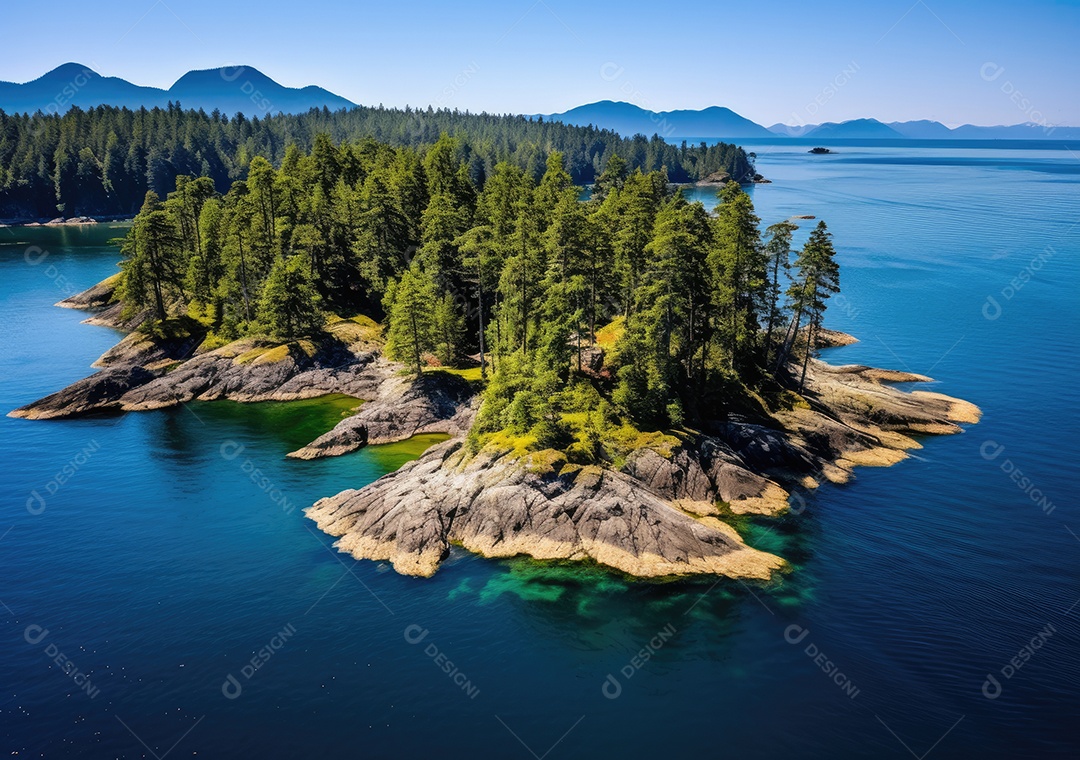 Vista aérea do lago, lago no nascer do sol da manhã. Ecossistemas de água doce, zonas húmidas e protecção ambiental.