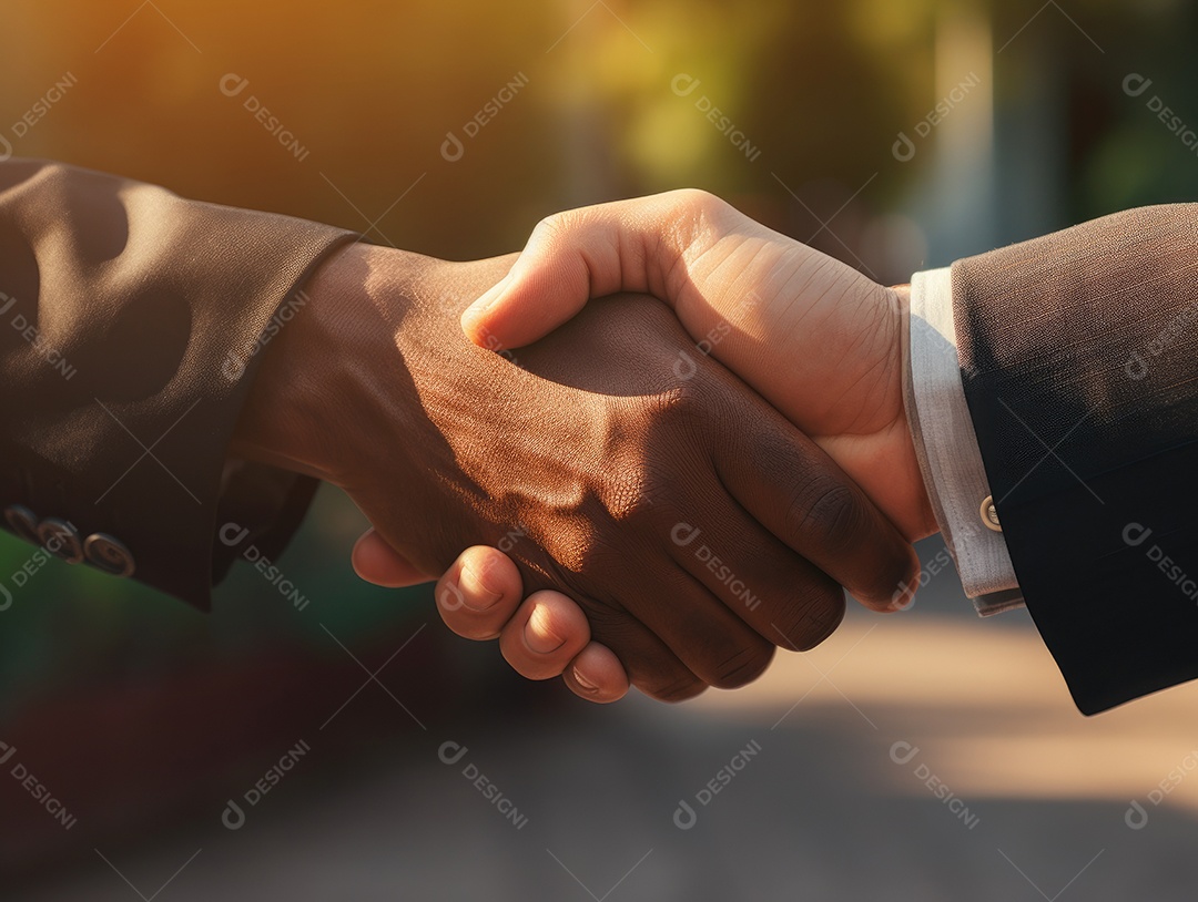 Pessoas de negócios apertando as mãos, terminando a reunião. Bem-sucedido