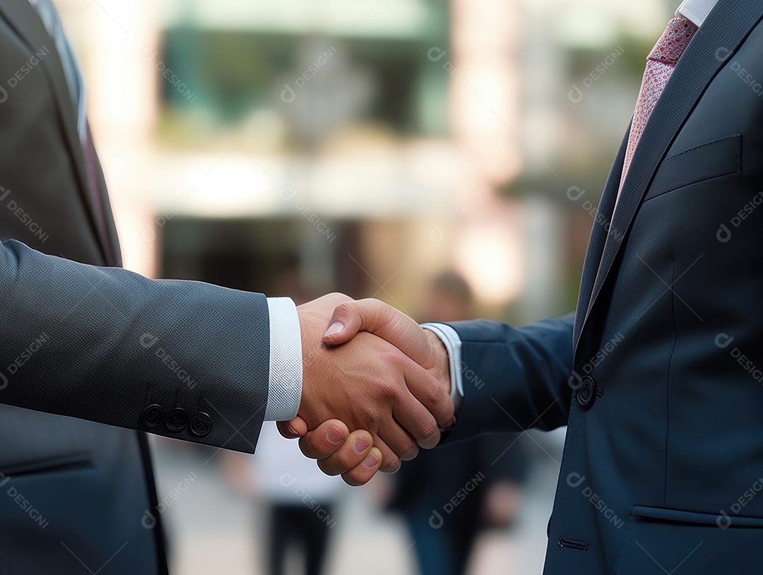 Pessoas de negócios apertando as mãos, terminando a reunião. Bem-sucedido