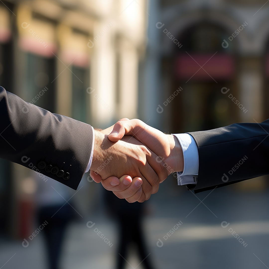 Pessoas de negócios apertando as mãos, terminando a reunião. Bem-sucedido