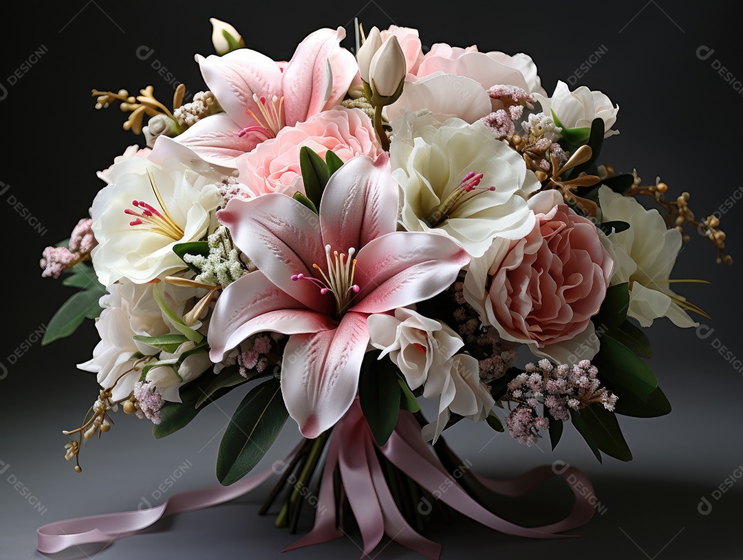 Buquê de rosas para o casamento. Flor na lapela do noivo. Acessórios de casamento de flores naturais. Dia do casamento.