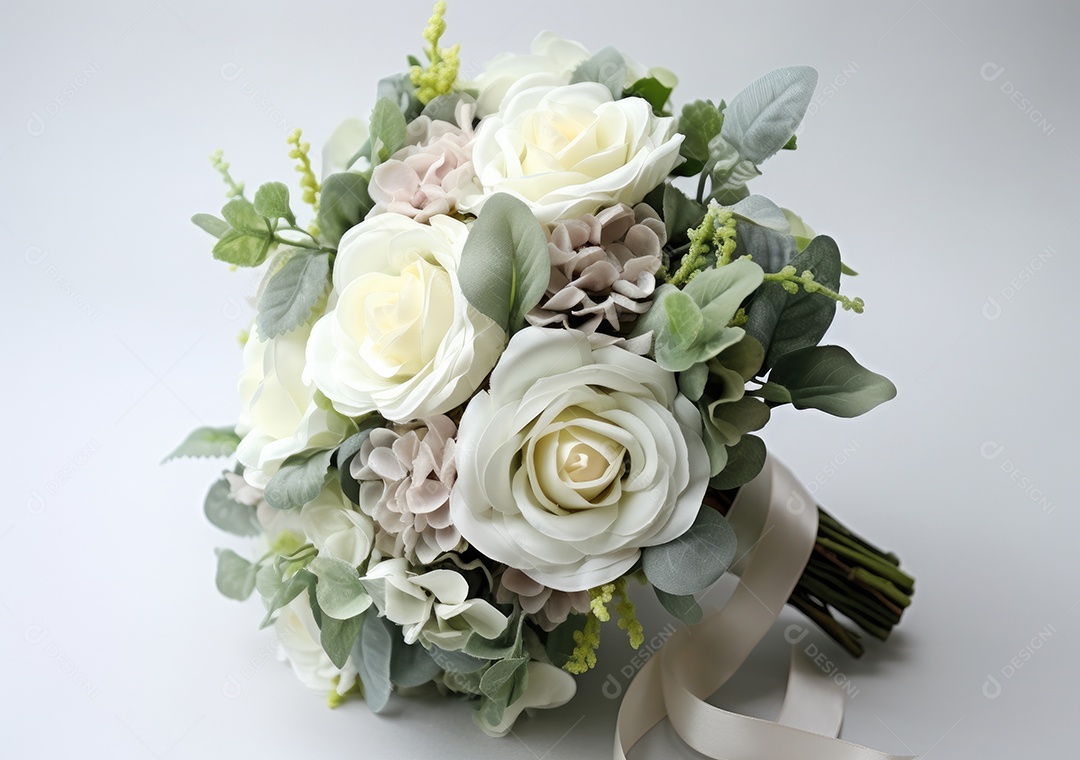 Buquê de rosas para o casamento. Flor na lapela do noivo. Acessórios de casamento de flores naturais. Dia do casamento.