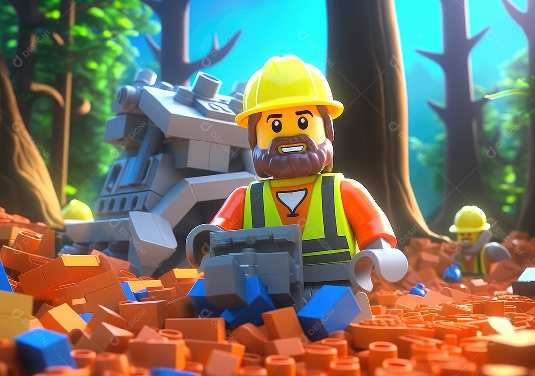 Pôster do dia do trabalho com personagem de desenho animado 3D em estilo brinquedo.