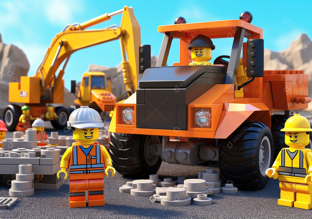 Pôster do dia do trabalho com personagem de desenho animado 3D em estilo brinquedo.