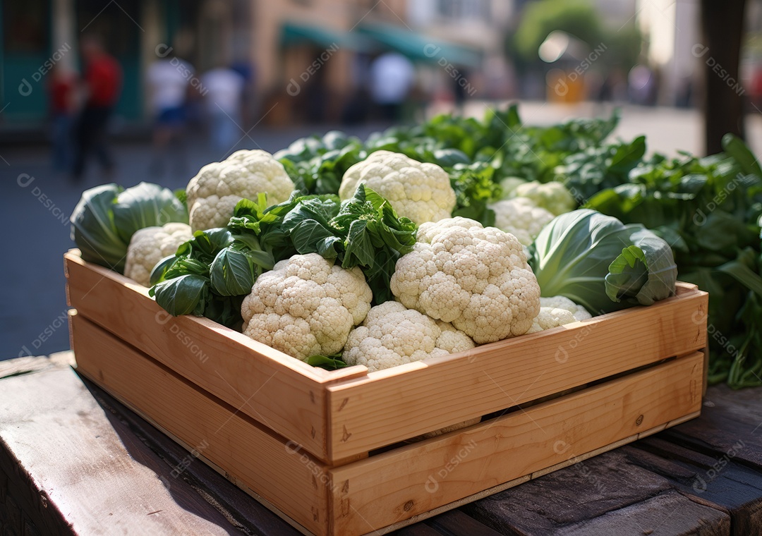 Jovem agricultor com couve recém-colhida na cesta.