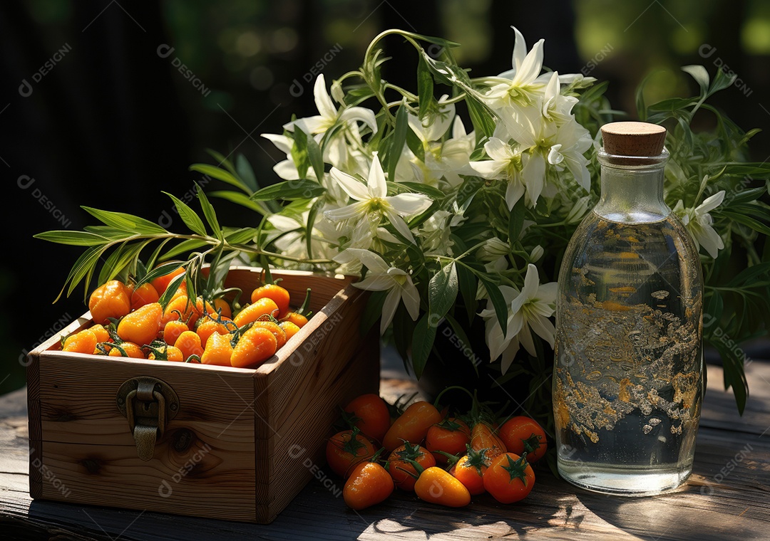 Verduras sobre uma mesa de madeira