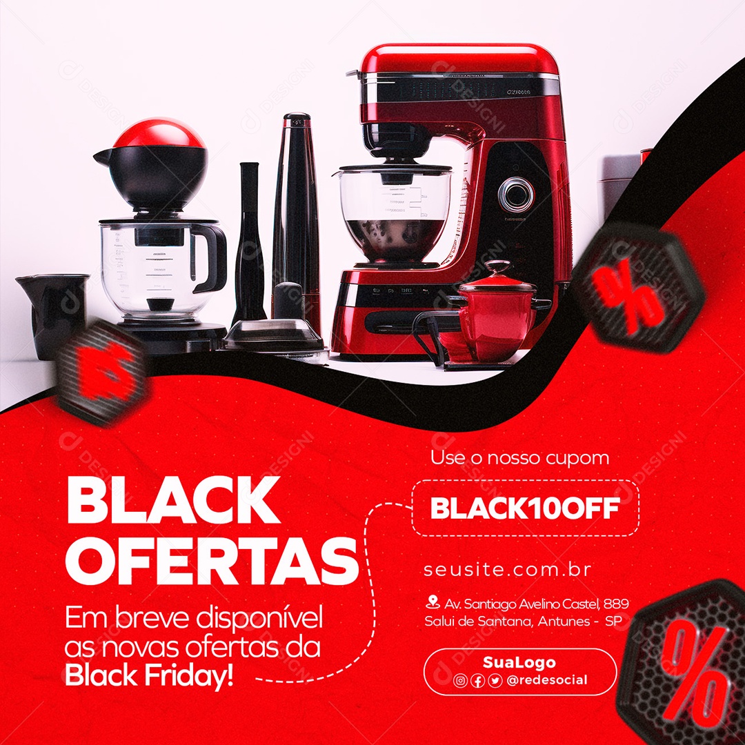 Novas Ofertas Da Black Friday Social Media PSD Editável