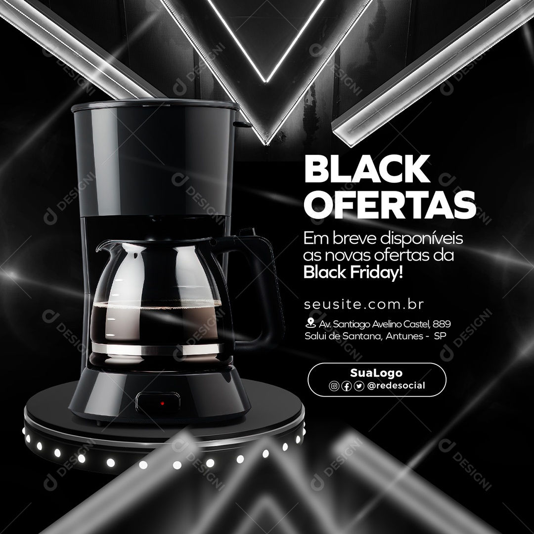 Social Media Black Ofertas Black Friday PSD Editável