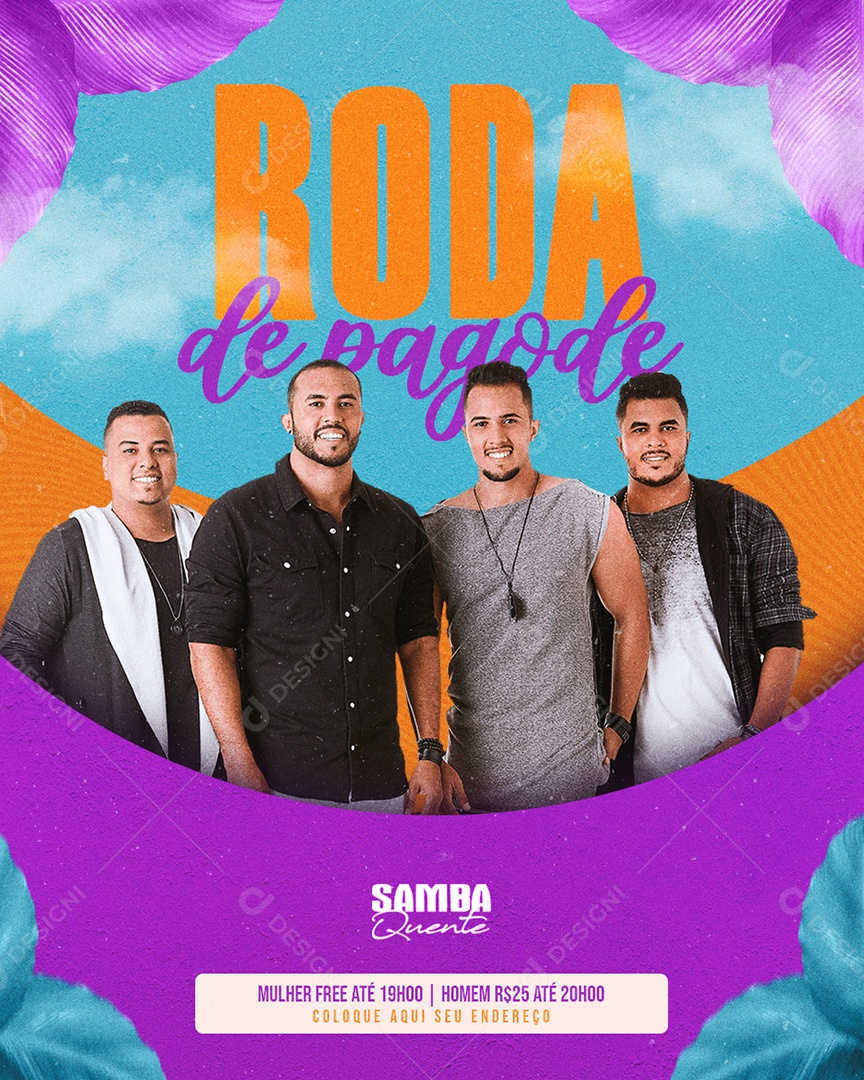 Social Media Flyer Feed Roda De Pagode PSD Editável