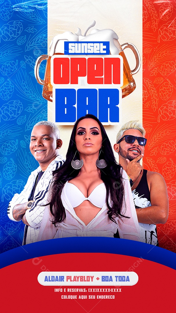 Story Flyer Sunset Open Bar Social Media PSD Editável