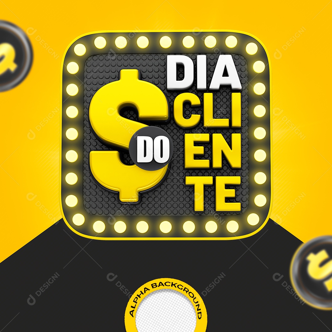 Selo 3D Dia Do Cliente Para Composição PSD