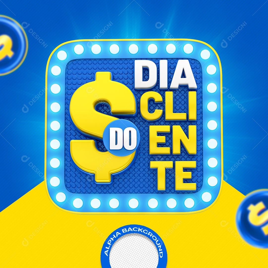 Dia Do Cliente Selo 3D Para Composição PSD