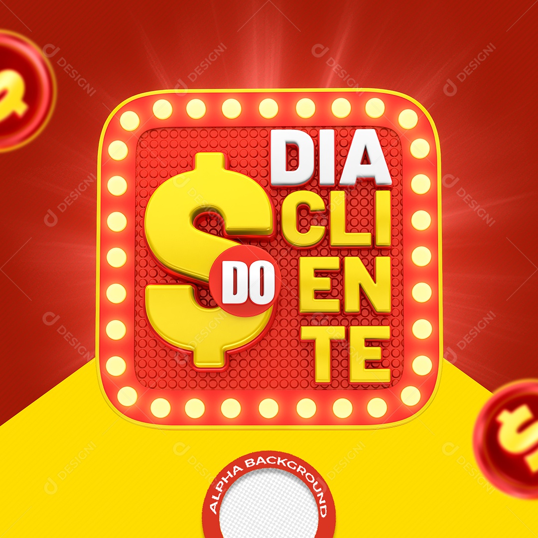 Selo 3D Dia Do Cliente Para Composição PSD