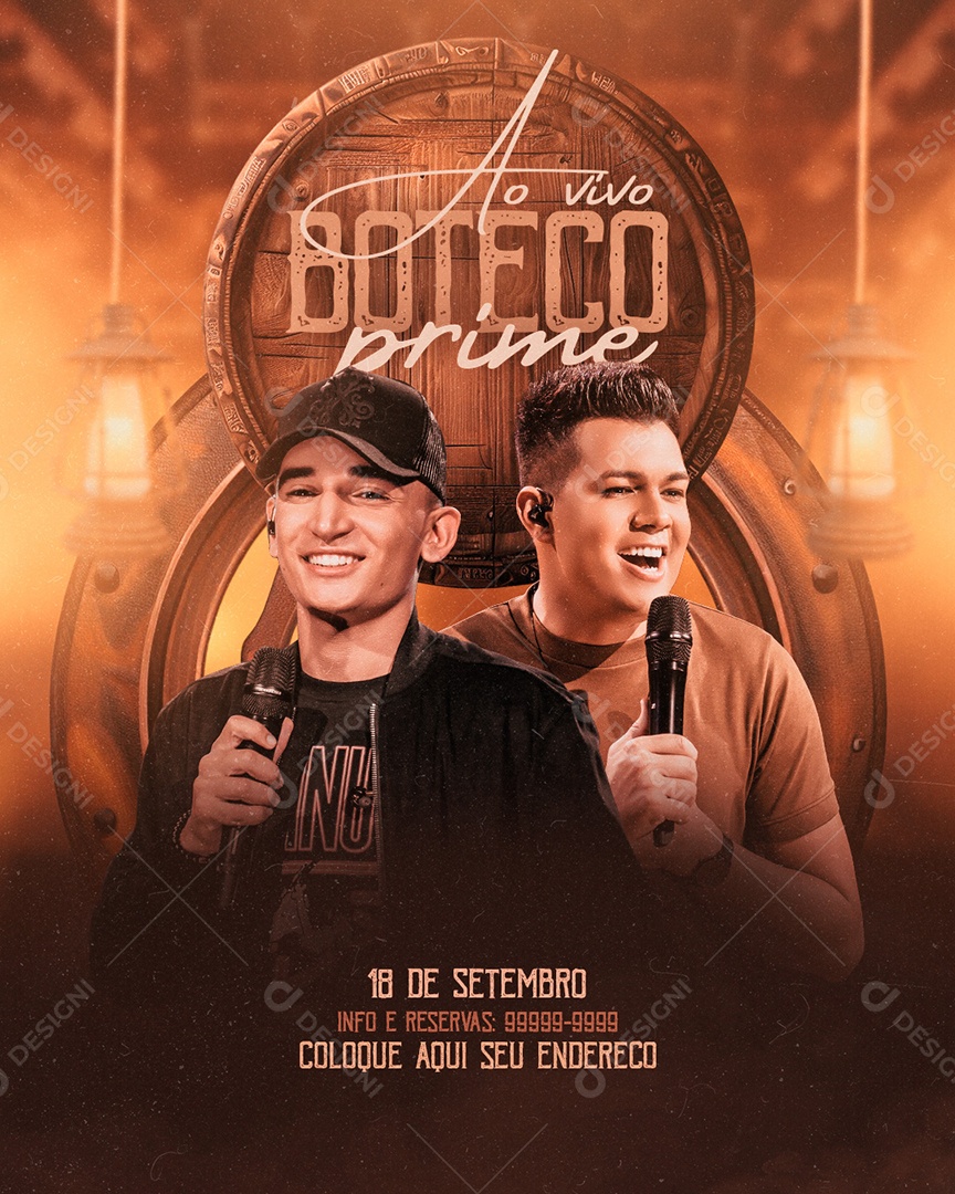 Flyer Feed Ao Vivo Prime Social Media PSD Editável