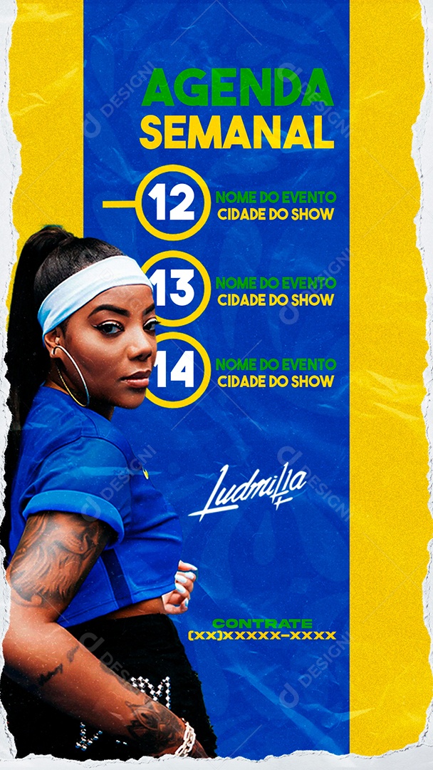 Social Media Story Agenda Semanal Ludmilla PSD Editável