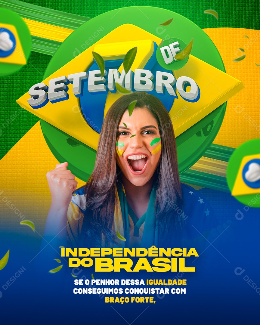 Social Media Feed 7 De Setembro Independência Do Brasil PSD Editável