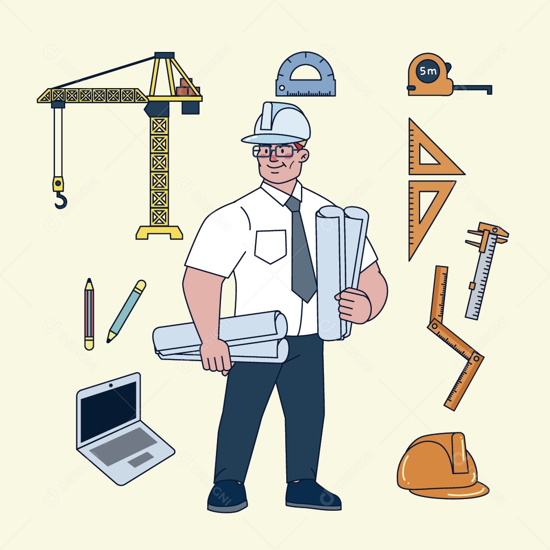 Engenheiro Ilustração Vetor EPS