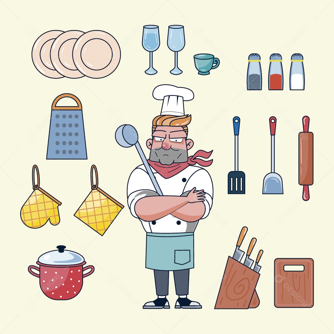 Cozinheiro Ilustração Vetor EPS
