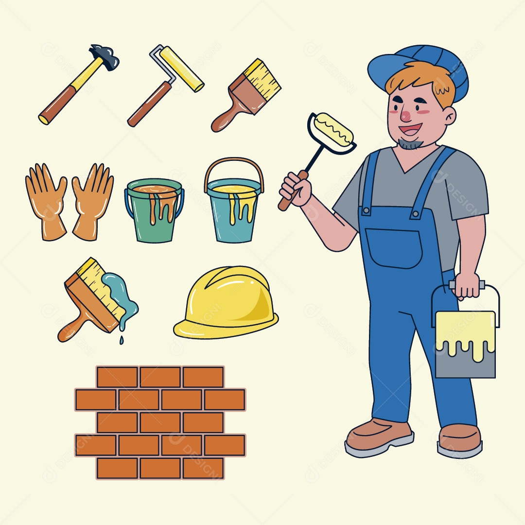 Pintor Ilustração Vetor EPS