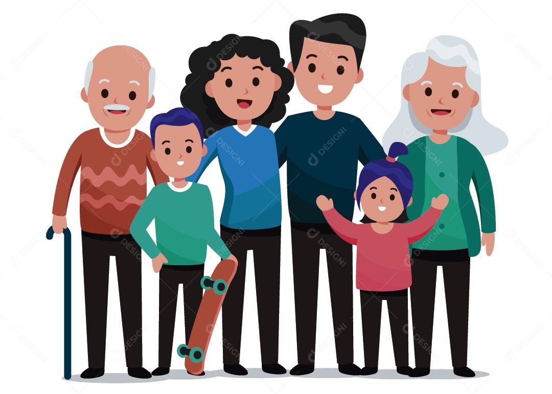 Grande Família Ilustração Vetor EPS