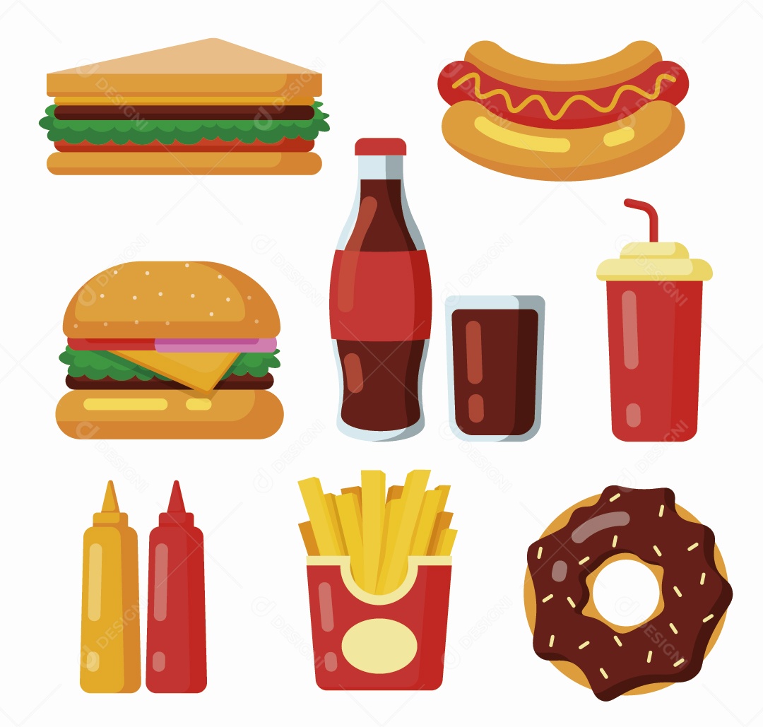 Lanches Ilustração Vetor EPS