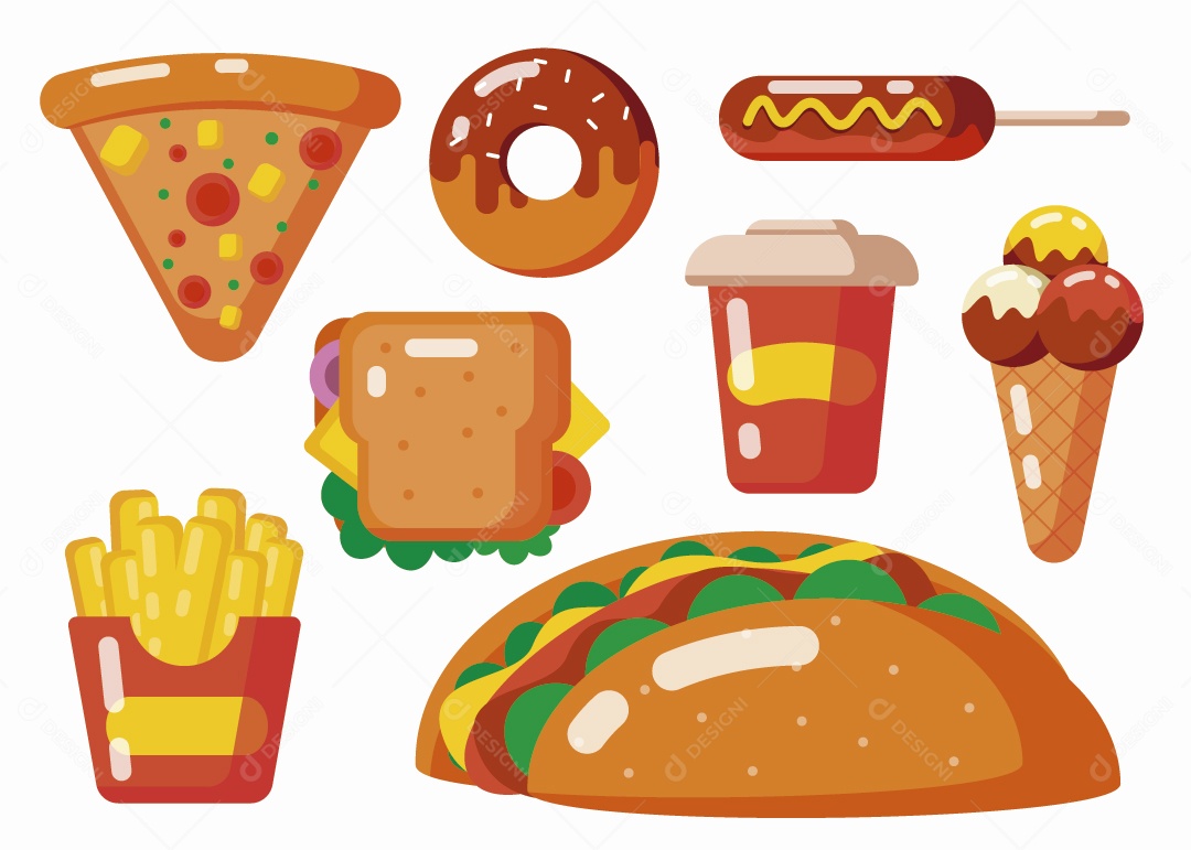 Lanches Ilustração Vetor EPS