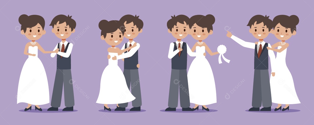 Noivos Ilustração Vetor EPS