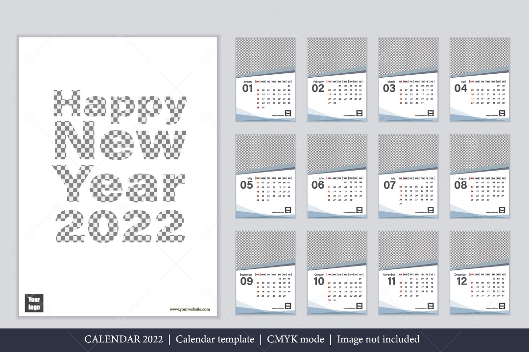 Modelo de Calendário Ilustração Vetor EPS Editavel