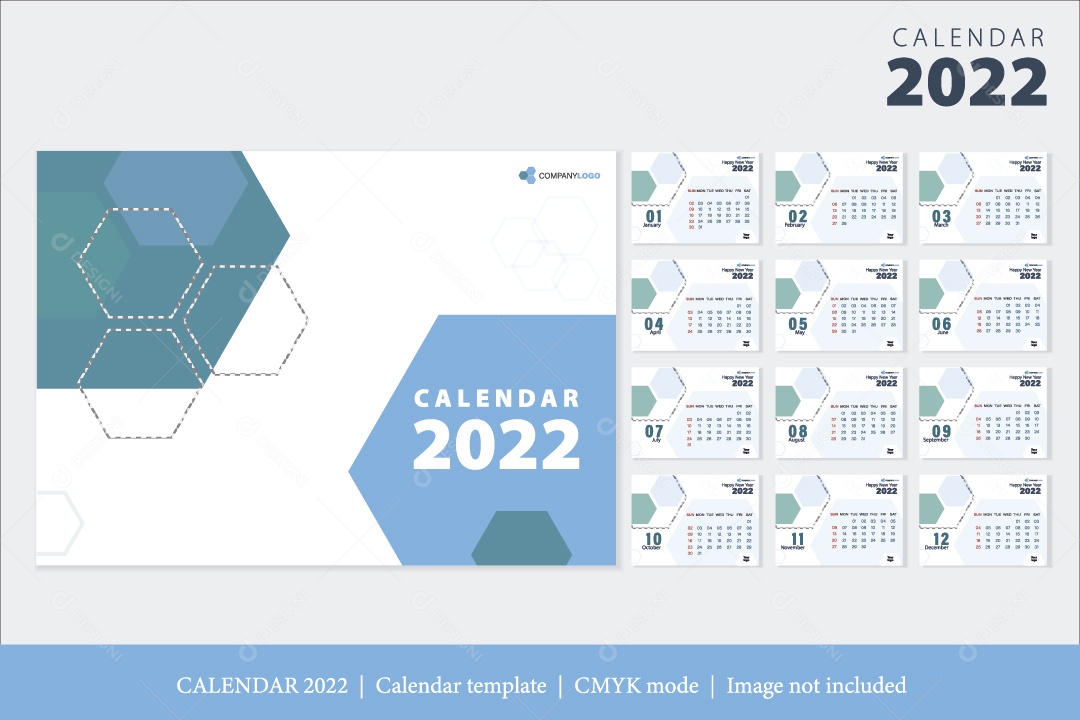 Modelo de Calendário Ilustração Vetor EPS Editavel