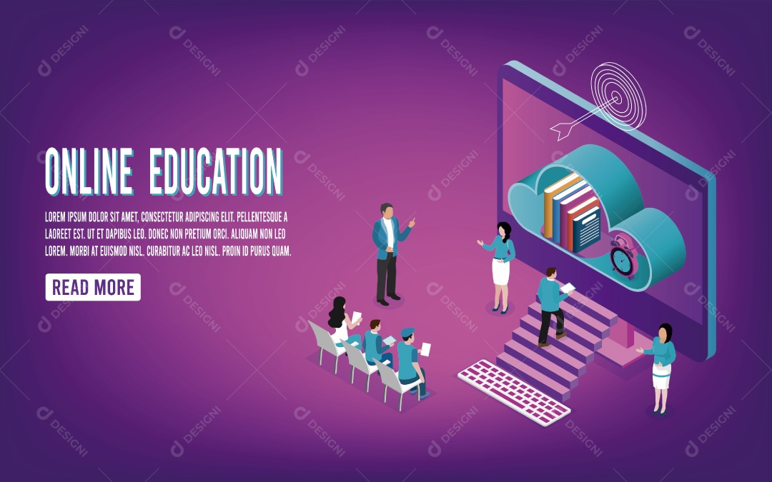 Educação Online Ilustração Vetor EPS