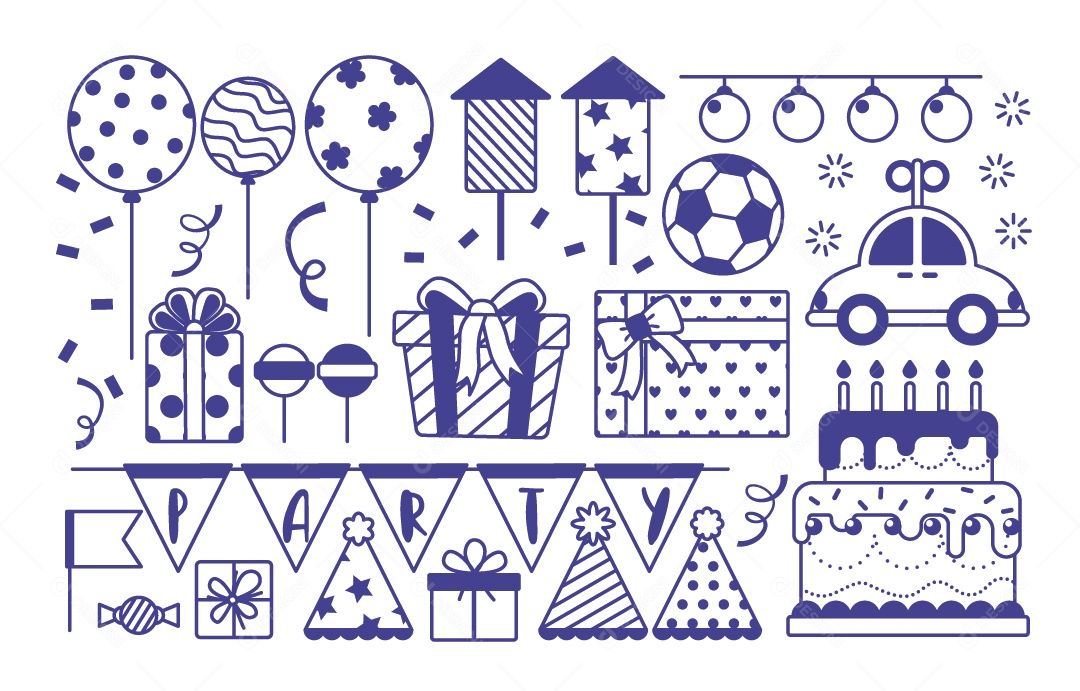 Ilustração de Aniversario Vetor EPS