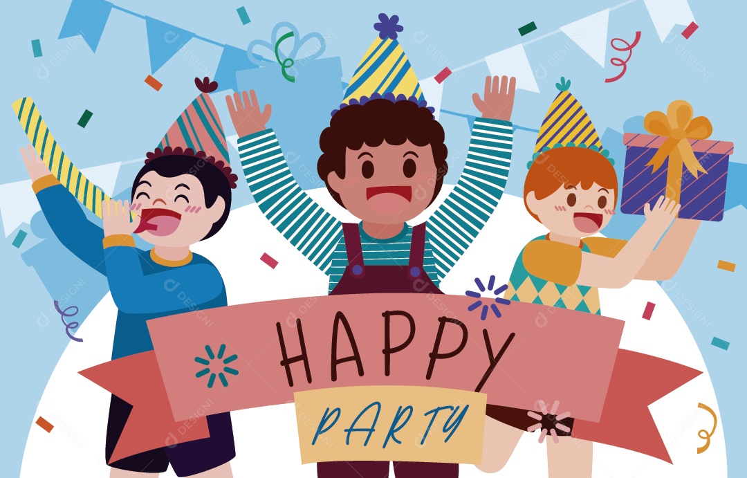 Feliz de Aniversario Ilustração Vetor EPS